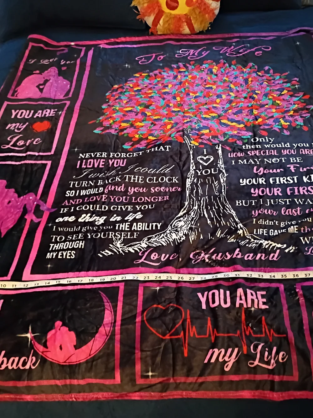 Love Tree Wall Tapestry in Pink and Multicolor